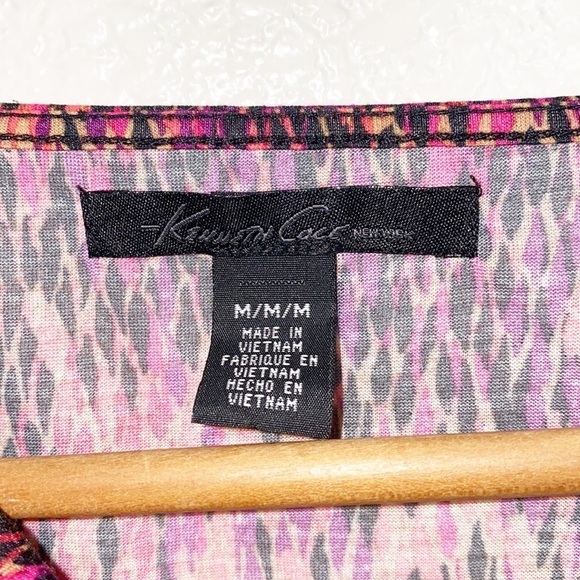 Kenneth Cole Patterned Colorful Cowl Neck Blouse - Picture 6 of 11